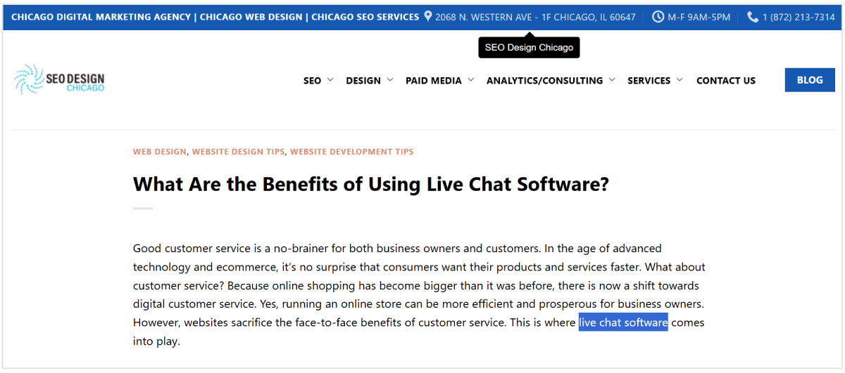Troca de link contextual